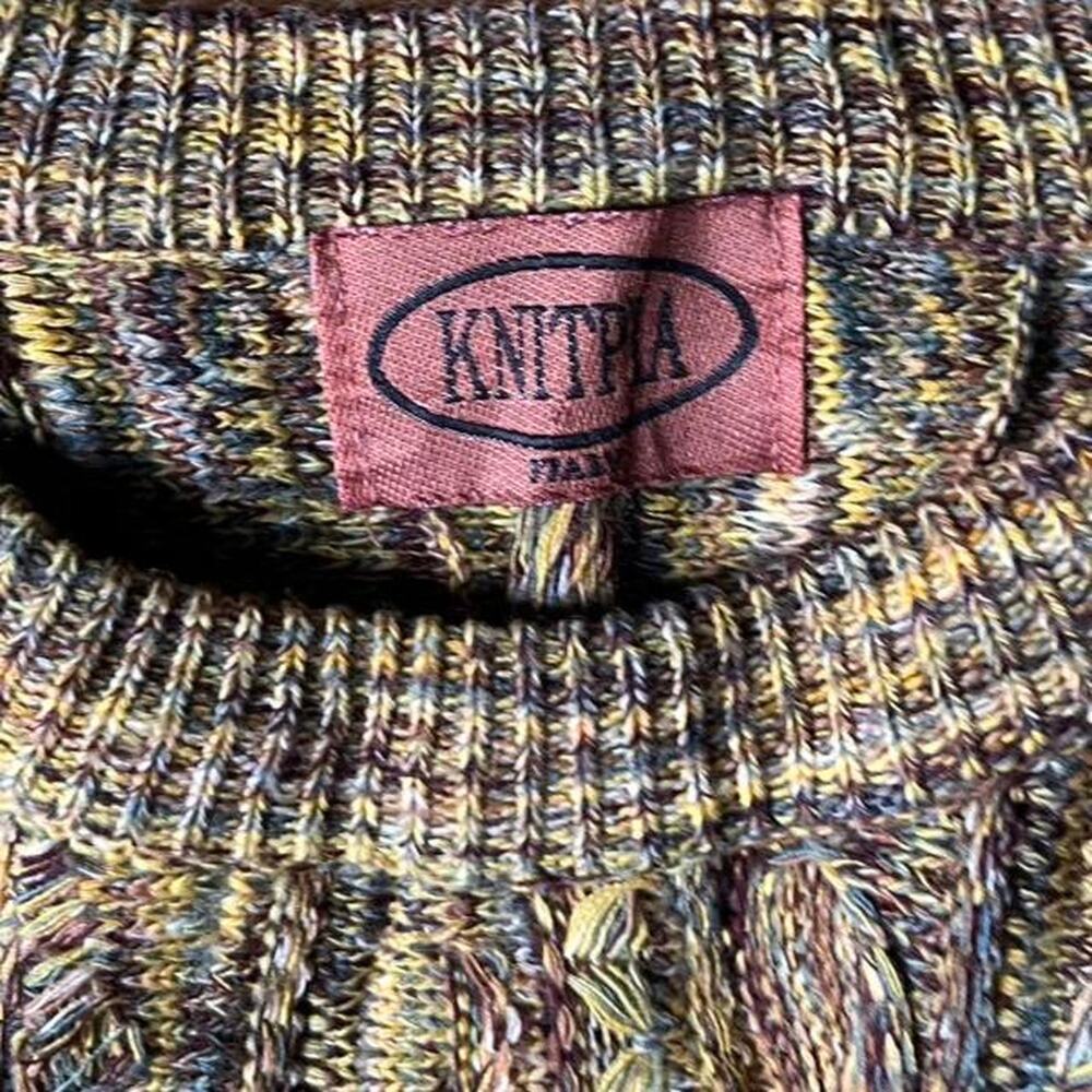 Coogi Original Blues Tundra Style Knitpia Multicolor Sweater Sz USA Mens L 1990s - Picture 3 of 8